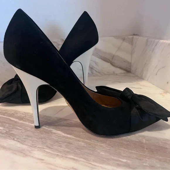 Black Suede Tory Burch Heels - Picture 5 of 6